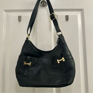 Giani Bernini Black Pebble Leather Shoulder Bag